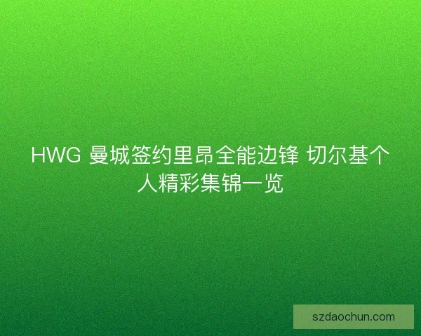 HWG 曼城签约里昂全能边锋 切尔基个人精彩集锦一览